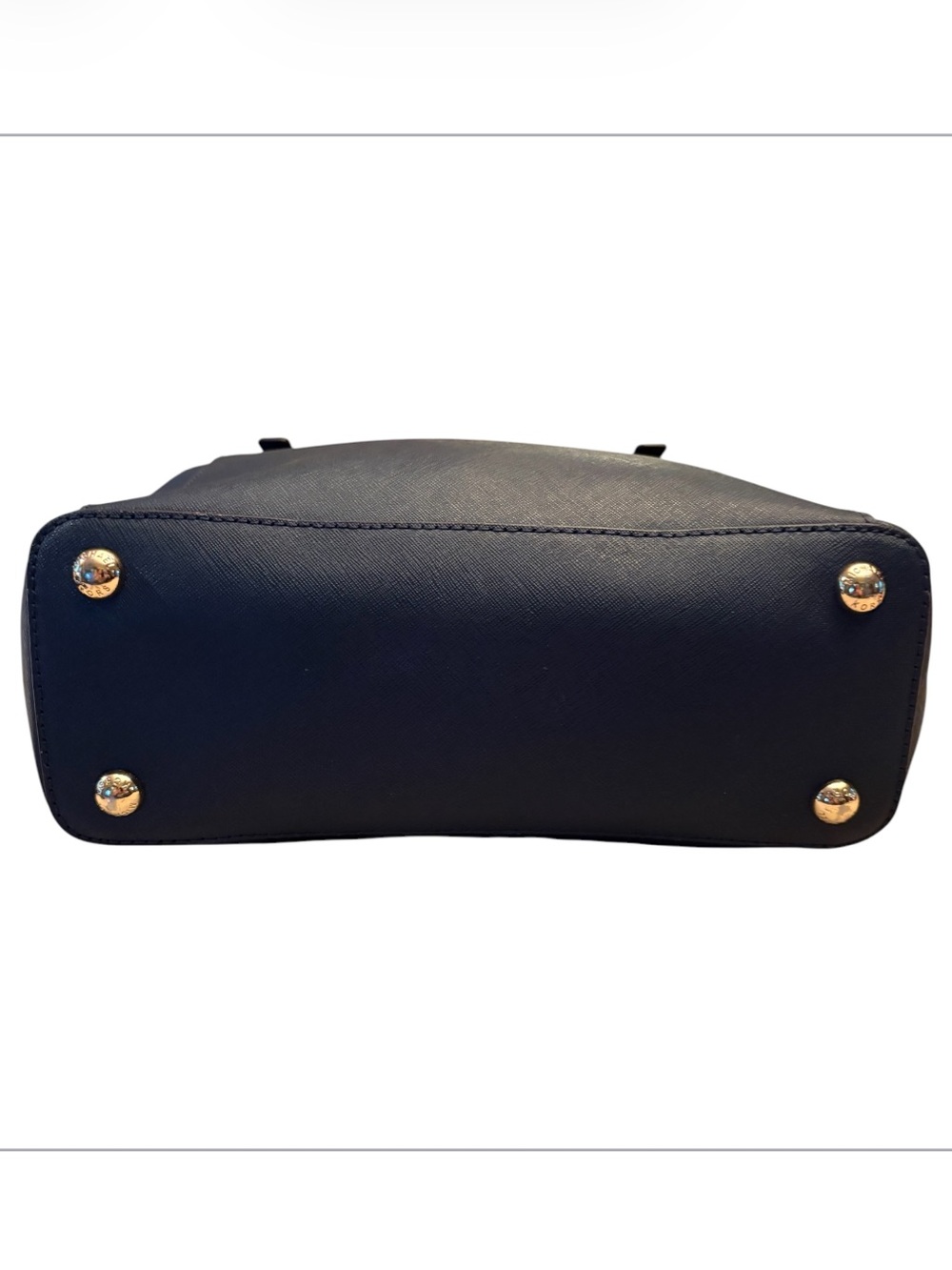 Michael Kors Blue Leather Medium Jet Set Top Zip Tote Navy Blue - Picture 5 of 13